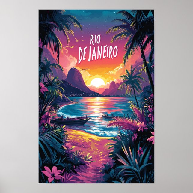Affiche Rio de Janeiro Brazil Vintage Travel (Devant)