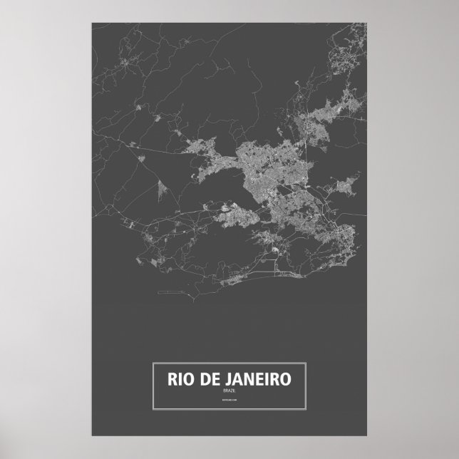 Affiche Rio de Janeiro, Brazil (white on black) (Devant)