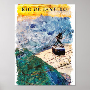 Affiche Rio de Janeiro Brésil Art Aquarelle