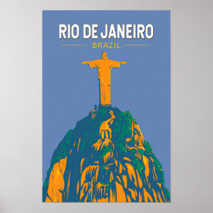 Affiche Rio De Janeiro Brésil Voyage Art Rétro