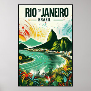 Affiche Rio de Janeiro : Couleurs vibrantes du Brésil