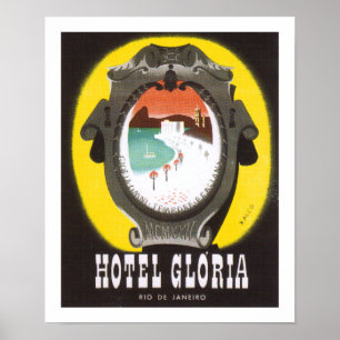 Affiche Rio de Janeiro de Gloria d'hôtel (blanc)