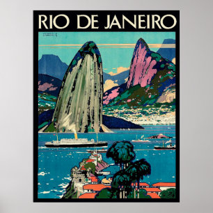 Affiche Rio De Janeiro, tourist boats on the coast