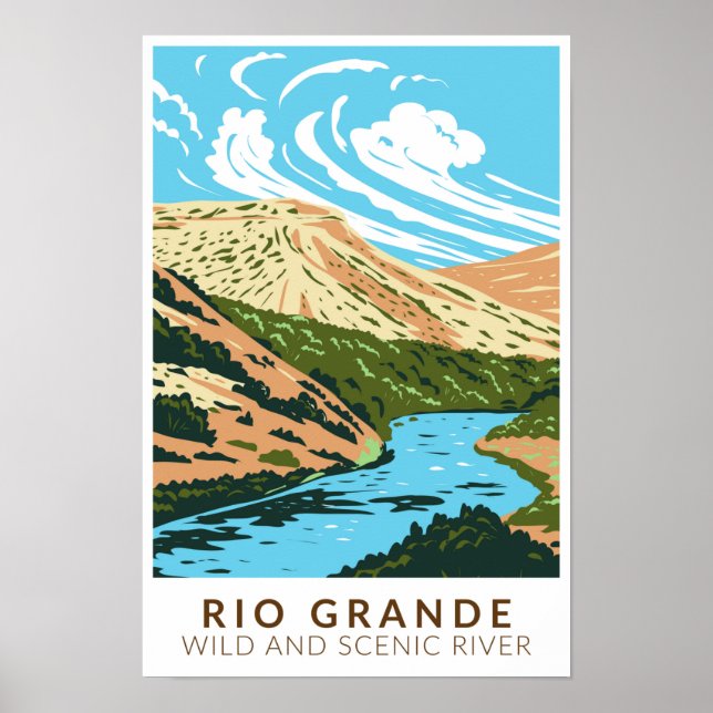 Affiche Rio Grande Wild and Scenic River Vintage  (Devant)