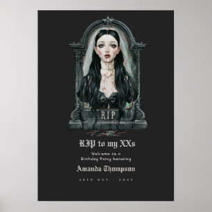 Affiche RIP à mes XX ans Invitation d'anniversaire gothiqu