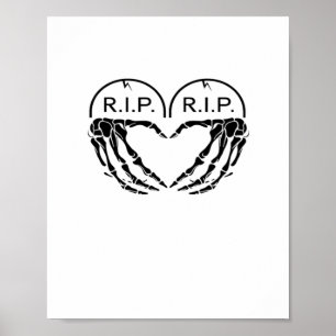 Affiche Rip, Conception En Forme De Coeur Faite De Gravest