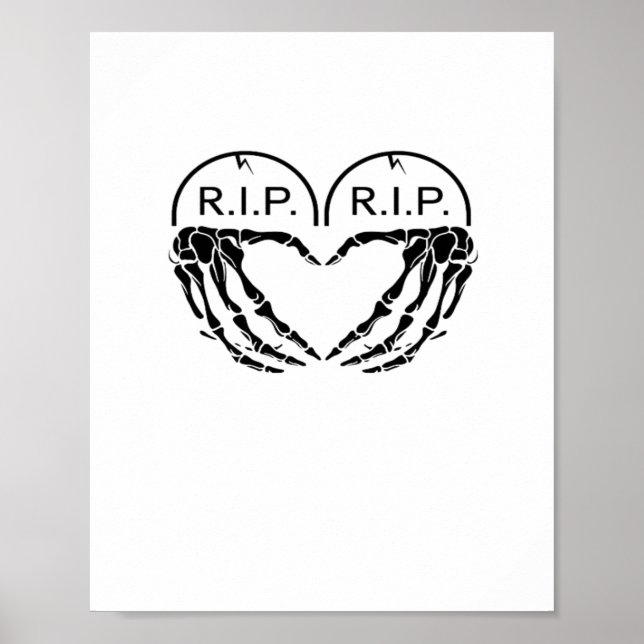 Affiche Rip, Conception En Forme De Coeur Faite De Gravest (Devant)