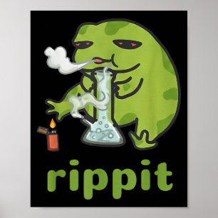 Affiche Rippit Grenouille Fumeur de Weed Drôle _1 