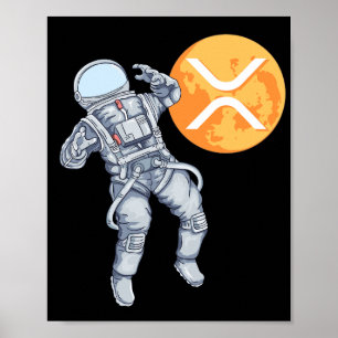 Affiche Ripple XRP Cryptodevise -Astronaute de Crypto