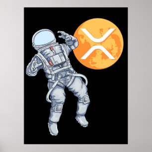 Affiche Ripple XRP Cryptodevise -Astronaute de Crypto