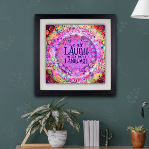 Affiche Rire dans la même langue Purple Inspirational