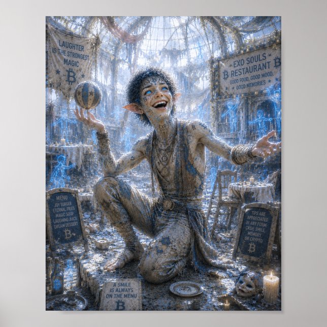 Affiche Rires joyeux / Acrobate de cirque / Restaurant (Devant)