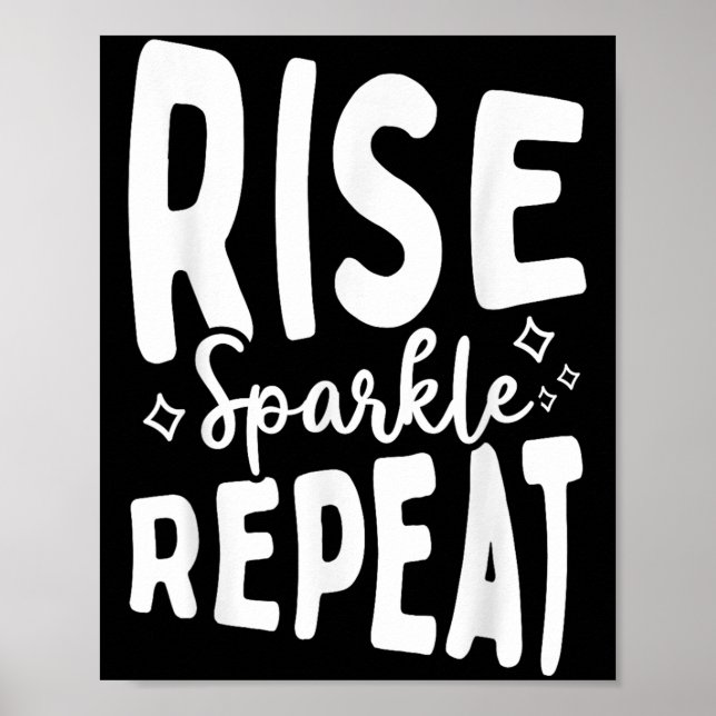 Affiche Rise Sparkle Repeat - Sitive Mindset Motivational  (Devant)