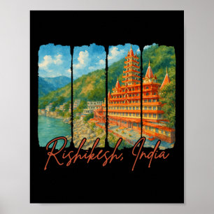 Affiche Rishikesh Inde Voyage Voyage Rishikesh coup de pin