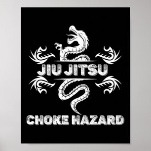 Affiche Risque d'étranglement au Jiu Jitsu Karaté Boxe Mua
