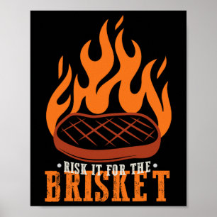 Affiche Risque Drôle Pour Le Brisket Grilling Bbq