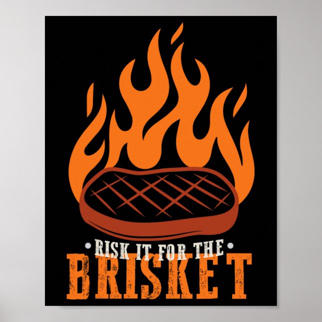 Affiche Risque Drôle Pour Le Brisket Grilling Bbq (Devant)
