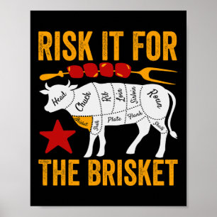 Affiche Risquez Tout Pour La Poitrine Funny Bbq Fumer Fête