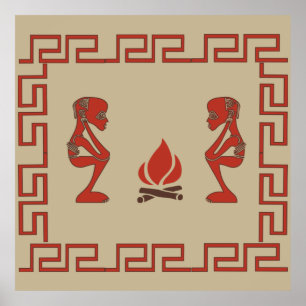 Affiche rituel de guerrier de la tribu africaine