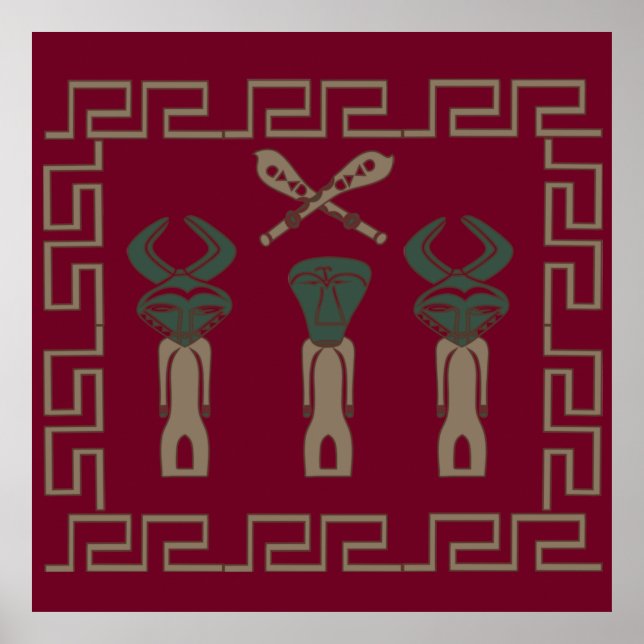 Affiche rituel de guerrier de la tribu africaine (Devant)
