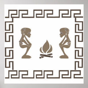 Affiche rituel de guerrier de la tribu africaine