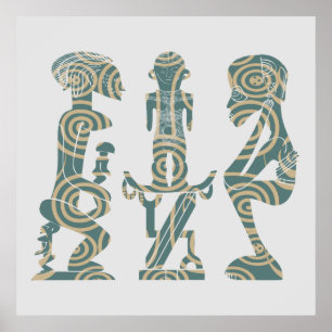 Affiche rituel de guerrier de la tribu africaine