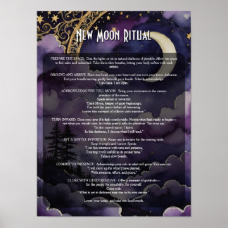 Affiche Rituel de la Nouvelle Lune Livre d'ombres de prièr