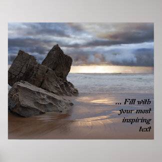 Affiche Rivage de coucher de soleil serein