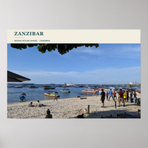 Affiche Rivage de l'océan Indien à Zanzibar