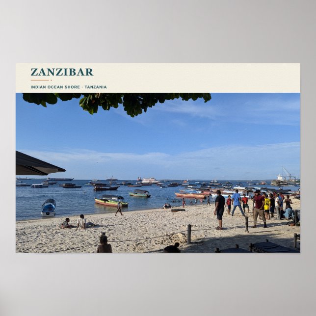 Affiche Rivage de l'océan Indien à Zanzibar (Devant)