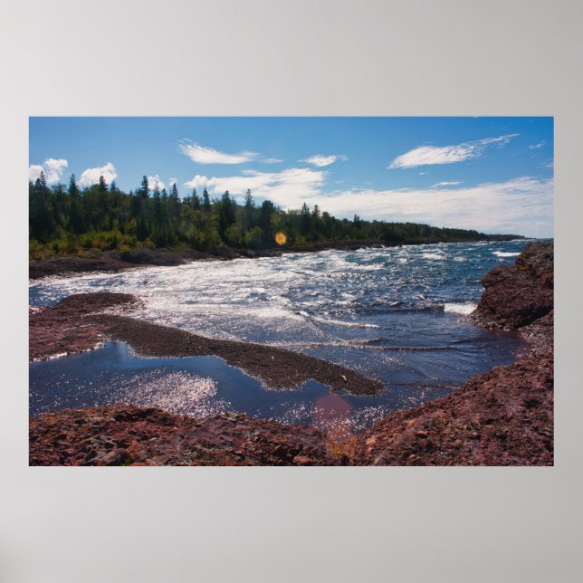 Affiche Rivage de Red Rock – Lac Supérieur, U.P. (Devant)