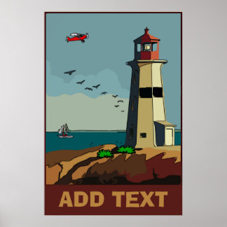 Affiche Rive, Phare, Ajouter du texte