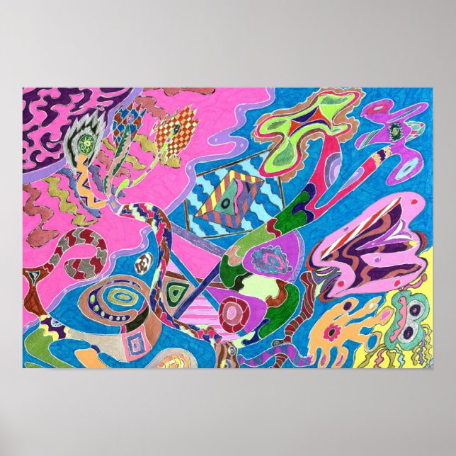 Affiche Rive rose, 19x13 Art Abstrait (Devant)