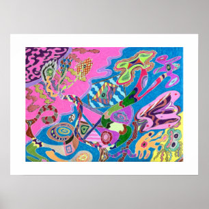 Affiche Rive rose, 24x18 Art Abstrait