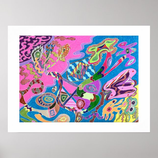 Affiche Rive rose, 24x18 Art Abstrait (Devant)