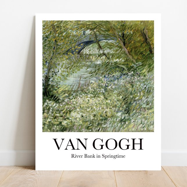 Affiche River Bank in Springtime par Vincent van Gogh (Van Gogh's Vibrant Spring: Riverbank in Bloom! High-quality poster)