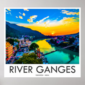 Affiche River Ganges, Rishikesh, Inde