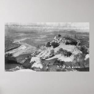 Affiche Riverside, CA Mt. Rubidoux Vue aérienne