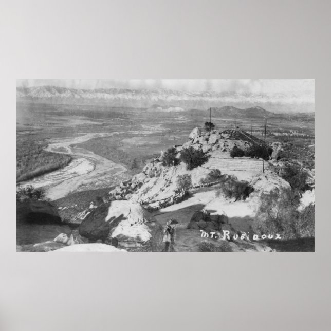 Affiche Riverside, CA Mt. Rubidoux Vue aérienne (Devant)