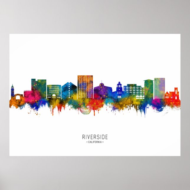 Affiche Riverside California Skyline (Devant)