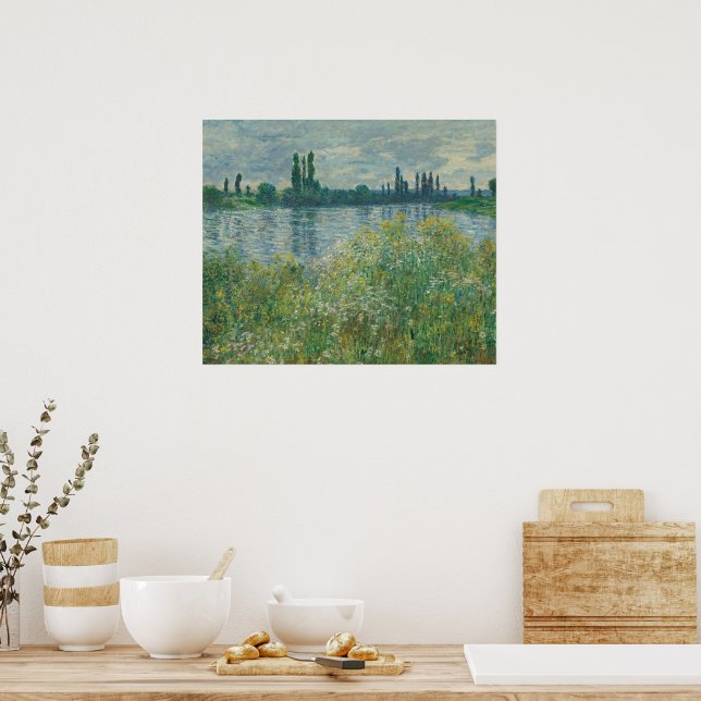 Affiche Rives de la Seine par Claude Monet (Cuisine)