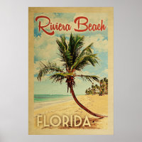 Riviera Beach Palm Tree Vintage voyage