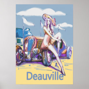 Affiche riviera française de deauville