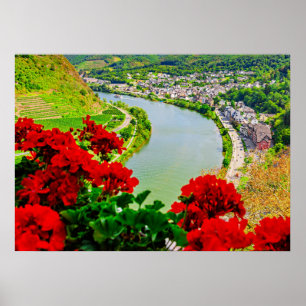Affiche Rivière à Cochem, Allemagne,