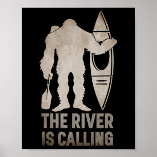 Affiche Rivière Bigfoot Kayak Sasquatch Camping Cadeau Can