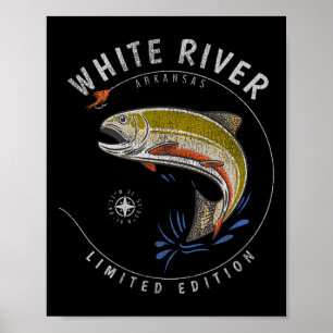 Affiche Rivière Blanche Souvenir de pêche à la mouche à la