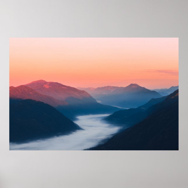 Affiche Rivière brumeuse Soča au lever du soleil (Devant)