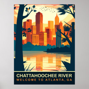 Affiche Rivière Chattahoochee Atlanta, Géorgie, Voyage