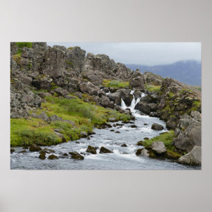 Affiche Rivière dans le parc national de Þingvellir, en Is