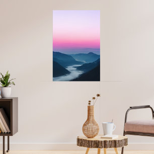 Affiche Rivière de brouillard coulant à travers les montag